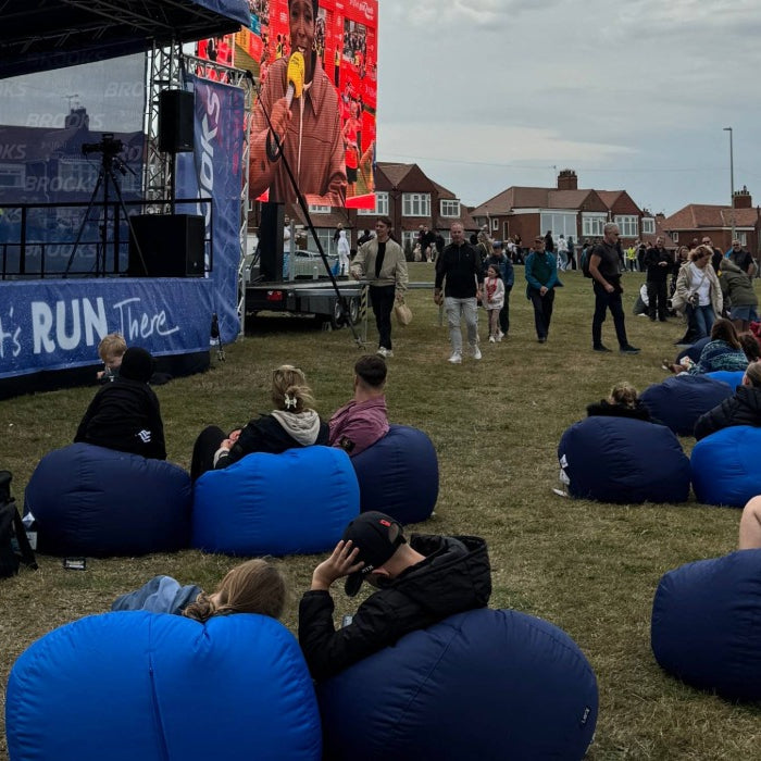 Comfort at the Finish Line with icon's Outdoor Beanbags