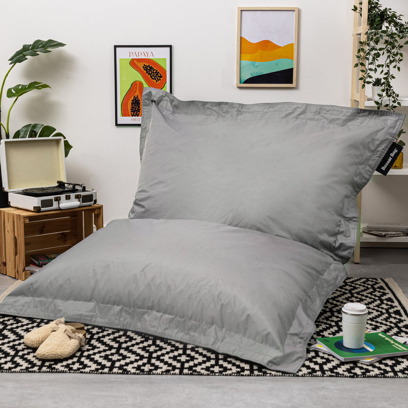 Pouf géant d'intérieur/extérieur en forme de coussin - Gris
