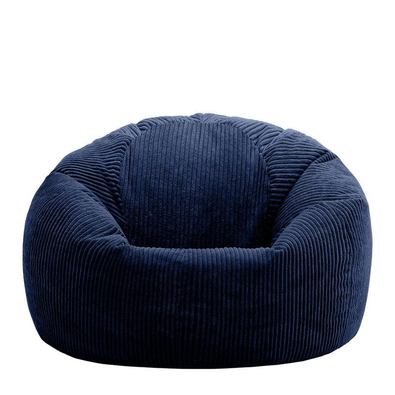 Pouf classique Kingston en velours côtelé, bleu marine