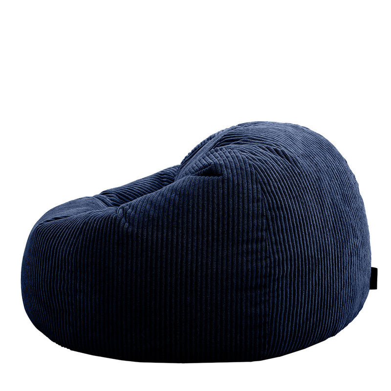 Pouf classique Kingston en velours côtelé, bleu marine