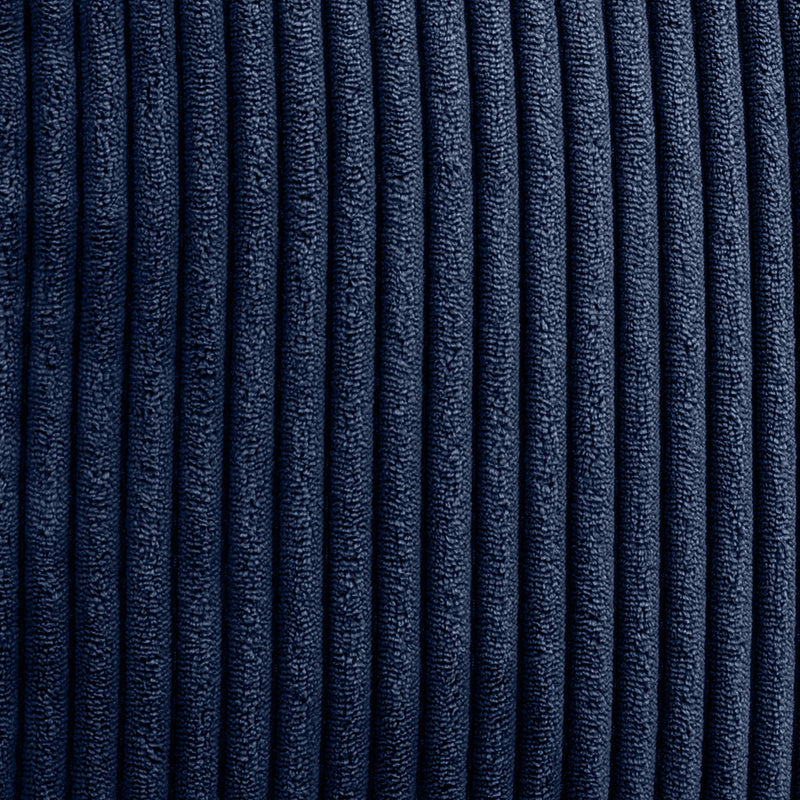 Pouf classique Kingston en velours côtelé, bleu marine
