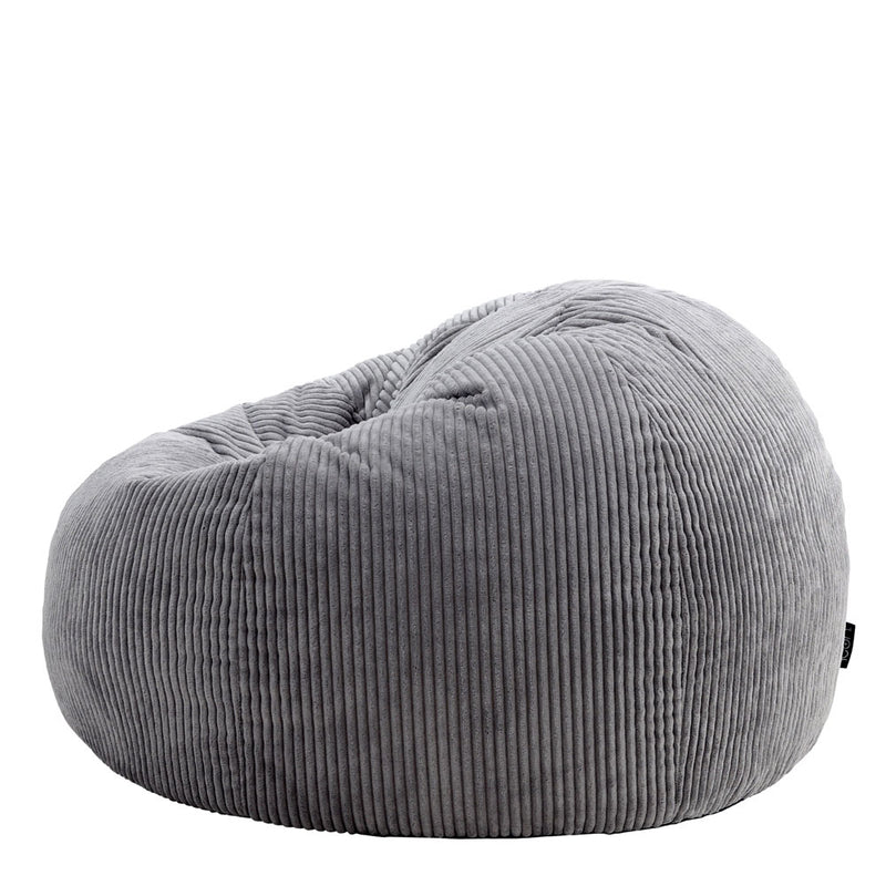 Pouf classique Kingston en velours côtelé, gris anthracite