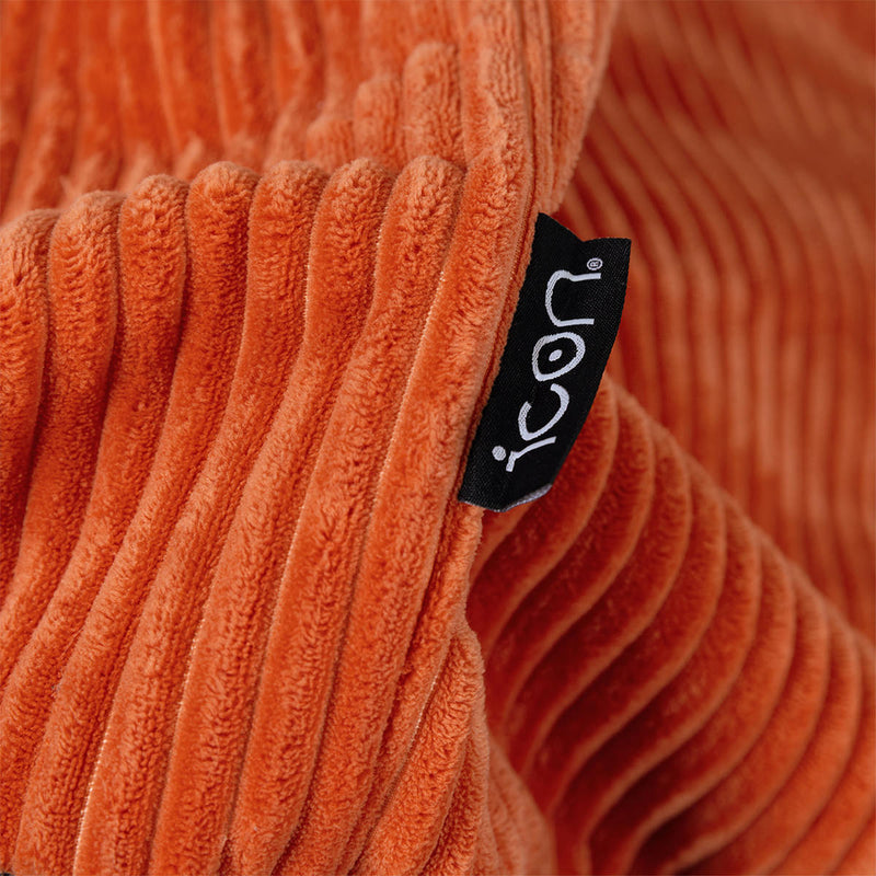 Pouf classique Kingston en velours côtelé, orange terracotta