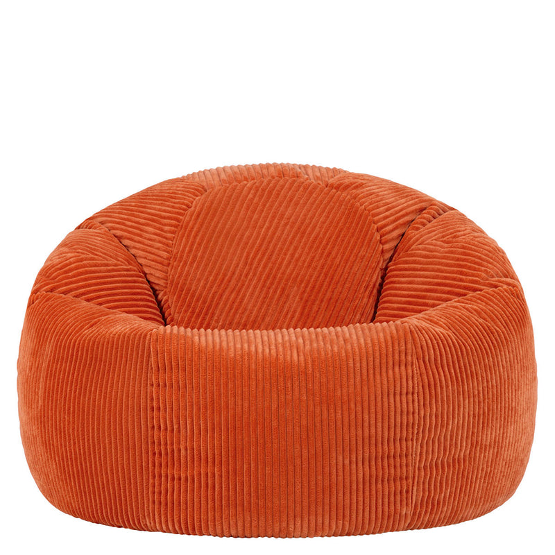 Pouf classique Kingston en velours côtelé, orange terracotta