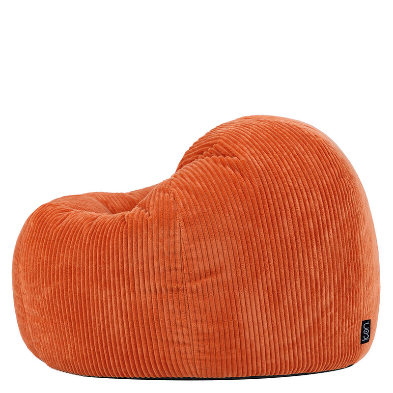 Pouf classique Kingston en velours côtelé, orange terracotta