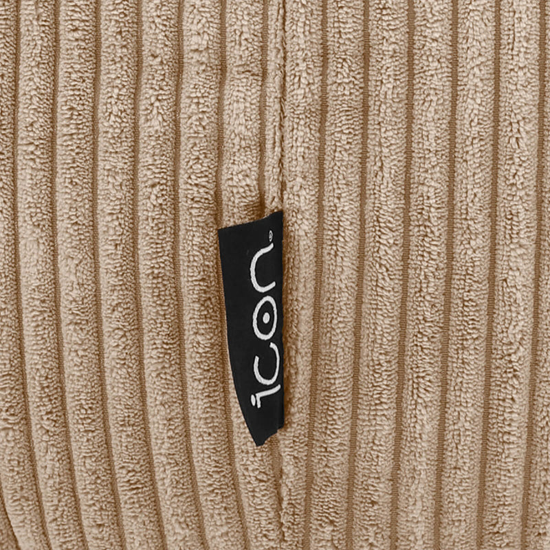 Pouf classique Kingston en velours côtelé, naturel 