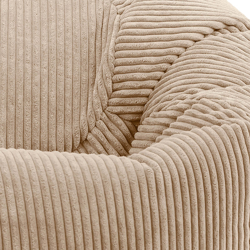 Pouf classique Kingston en velours côtelé, naturel 