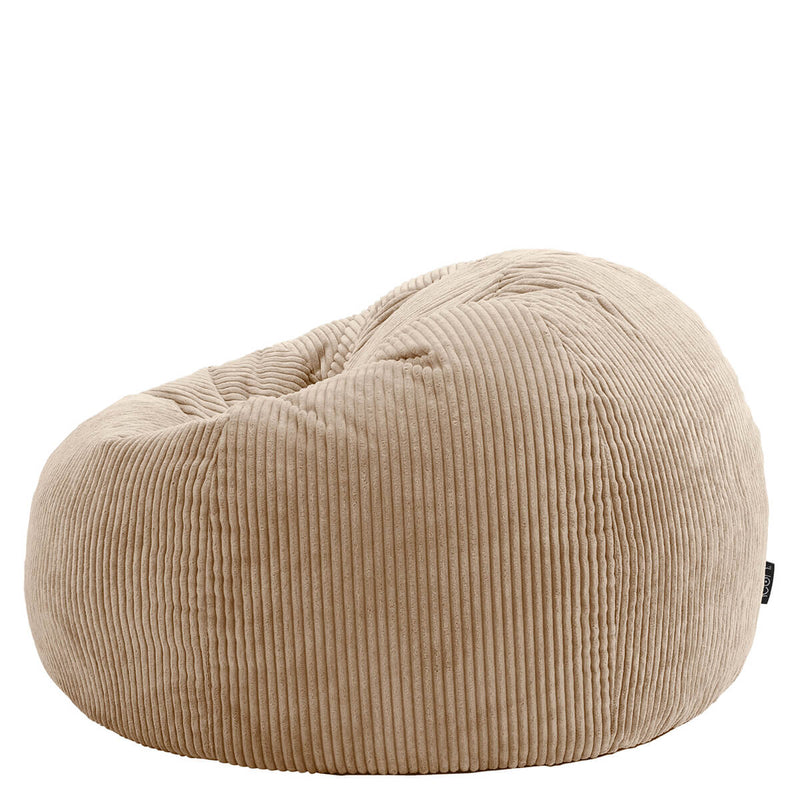 Pouf classique Kingston en velours côtelé, naturel 