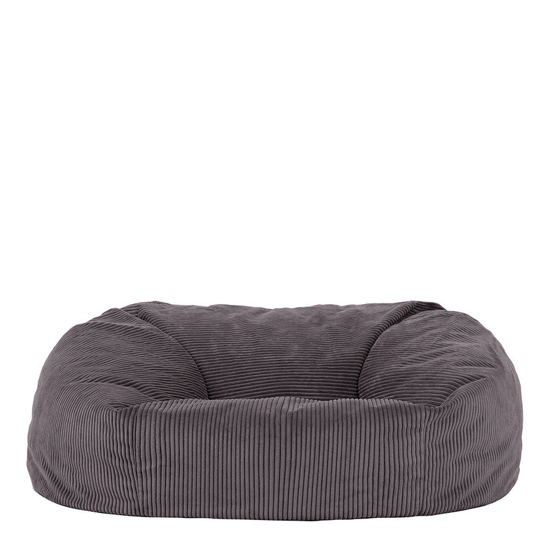Canapé pouf en velours côtelé Soul, gris anthracite