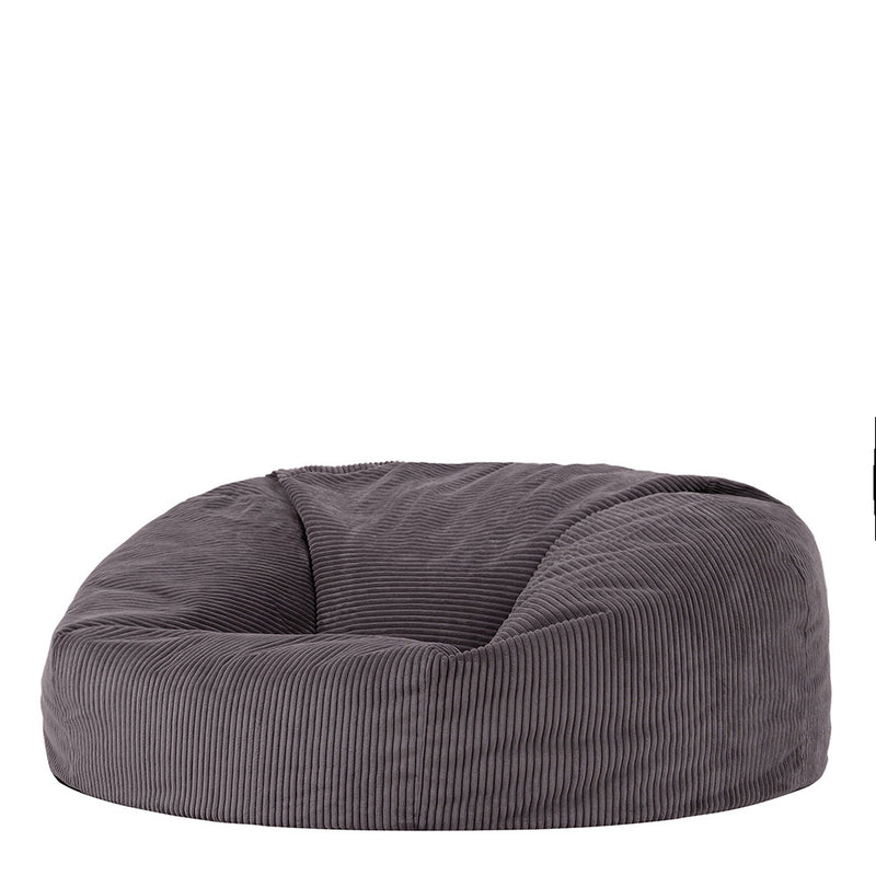 Canapé pouf en velours côtelé Soul, gris anthracite