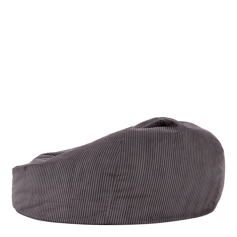 Canapé pouf en velours côtelé Soul, gris anthracite