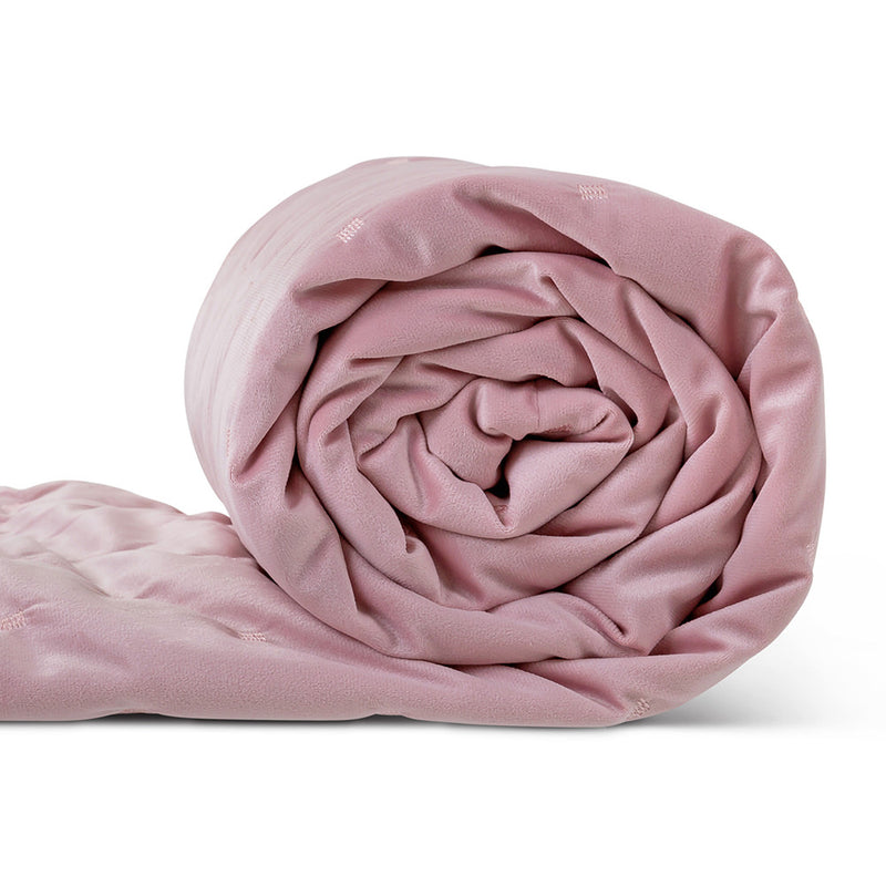 Jeté de lit en velours matelassé Rosa - Rose poudré