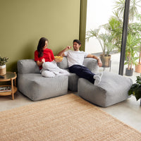 Zen Canapé Modulaire en Corde Jumbo, Gris clair