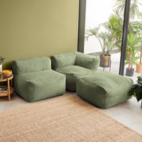 Zen Canapé Modulaire en Corde Jumbo, vert sauge