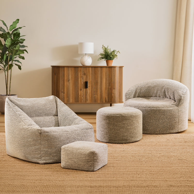 Pouf fauteuil tressé Natalia - Naturel