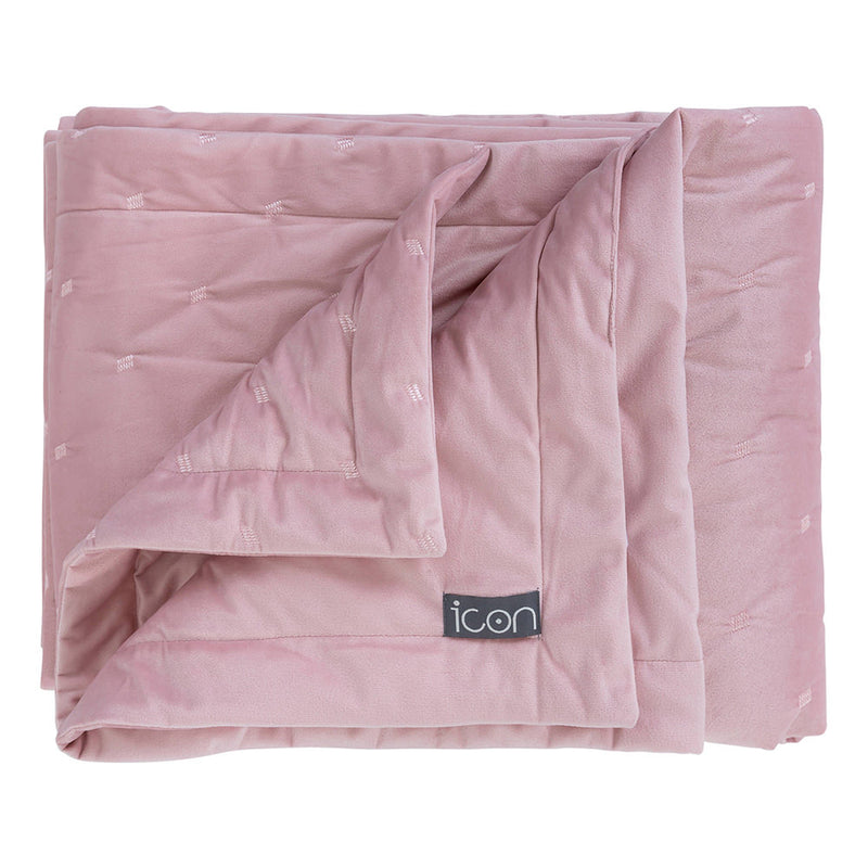 Jeté de lit en velours matelassé Rosa - Rose poudré