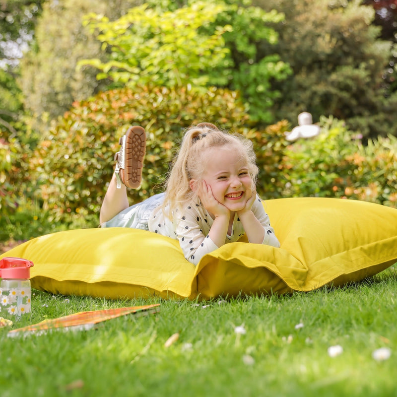 Coussin de sol géant pour enfants, intérieur et extérieur, jaune 