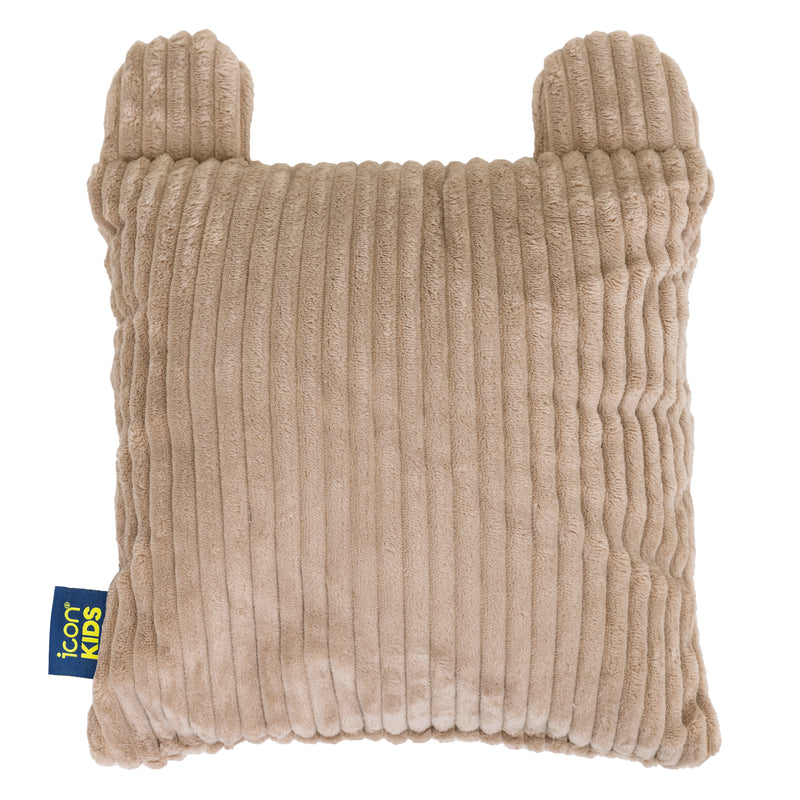 Coussin Bertie Bear en velours côtelé pour enfant - Moka