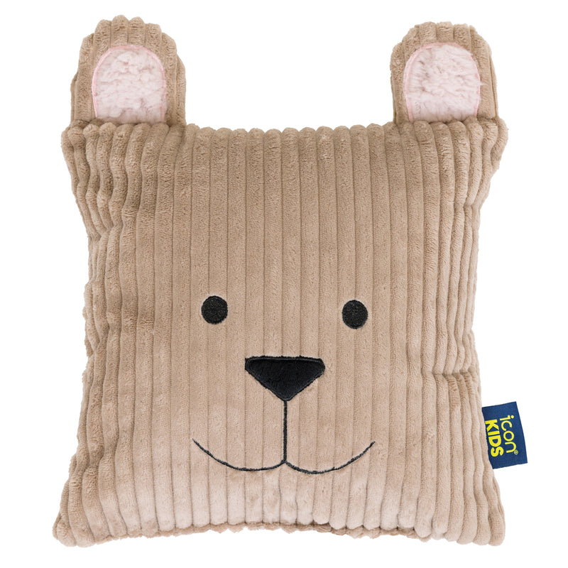 Coussin Bertie Bear en velours côtelé pour enfant - Moka