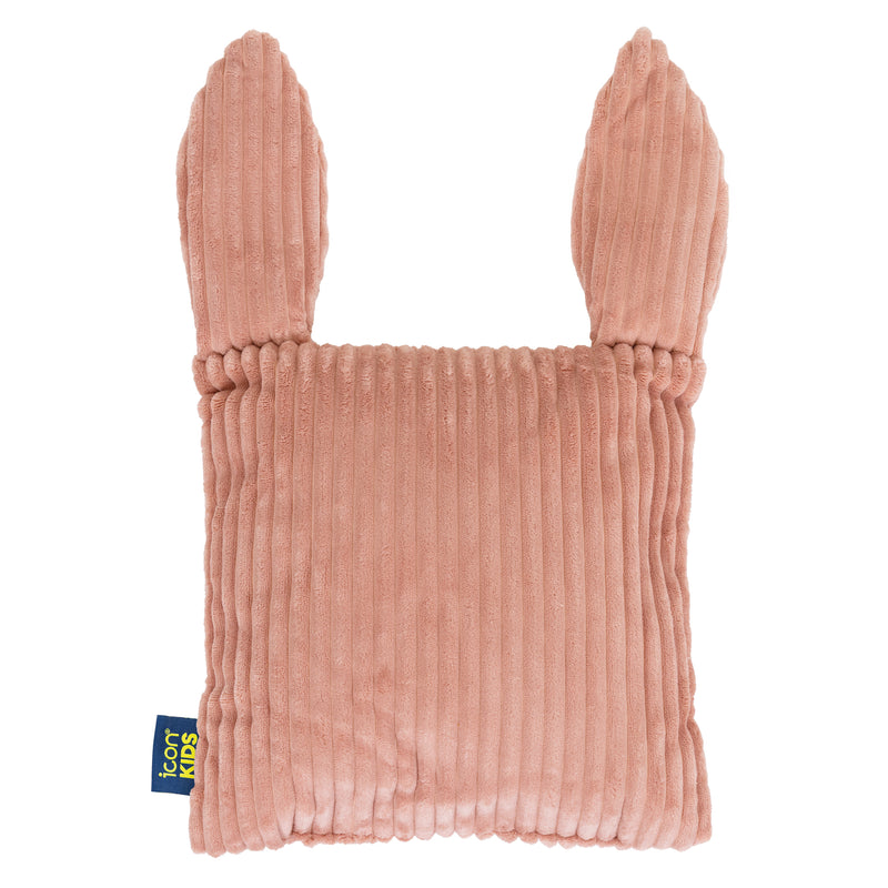 Coussin en velours côtelé lapin Robyn pour enfant - Rose aurore