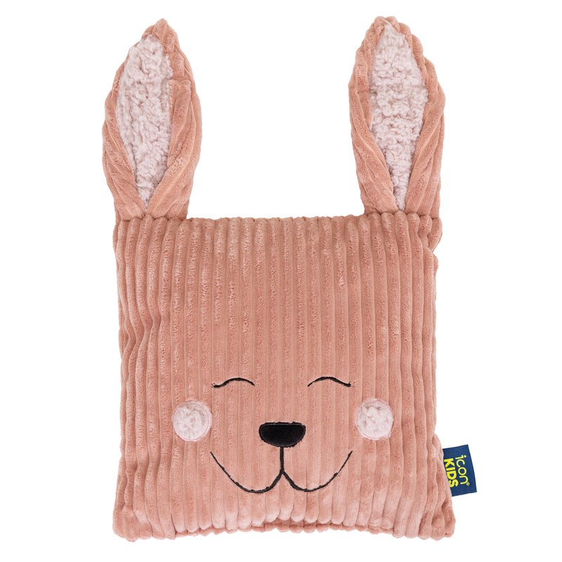 Coussin en velours côtelé lapin Robyn pour enfant - Rose aurore