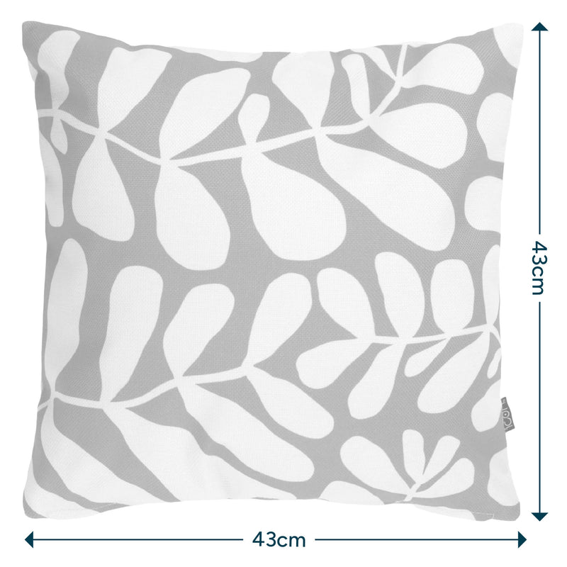 Coussin intérieur-extérieur à motif feuilles abstraites - Bleu