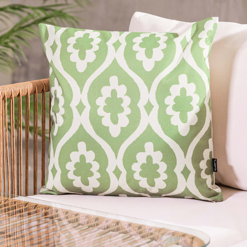 Coussin intérieur/extérieur motif Damas - Vert
