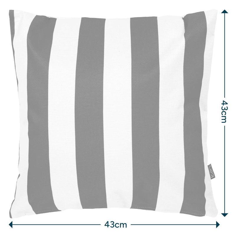 Coussin d'intérieur et d'extérieur à rayures, noir