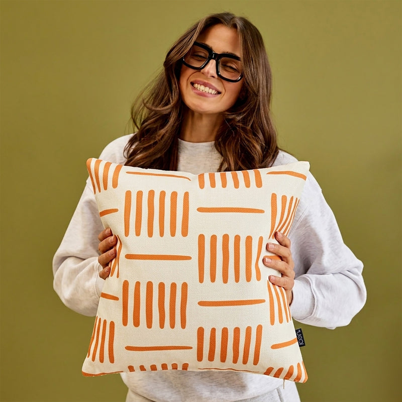 Coussin d'intérieur/extérieur Lignes Graphiques - Orange