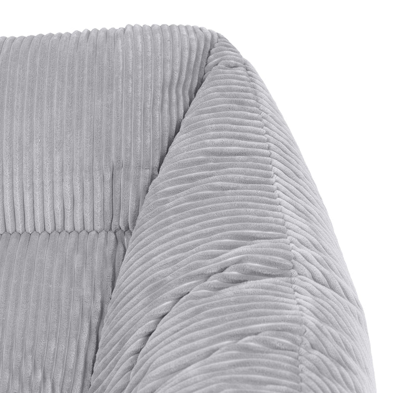 Fauteuil poire Natalia en velours côtelé, gris