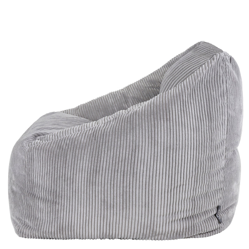 Fauteuil poire Natalia en velours côtelé, gris