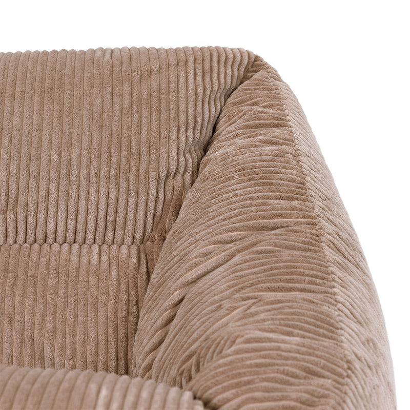 Fauteuil poire Natalia en velours côtelé, brun moka