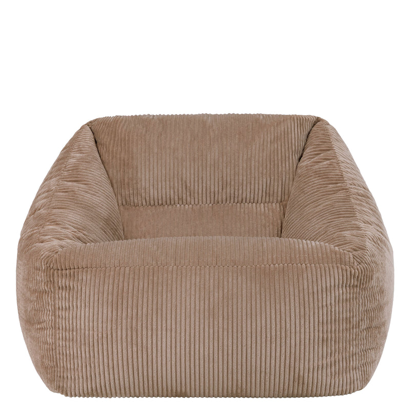 Fauteuil poire Natalia en velours côtelé, brun moka