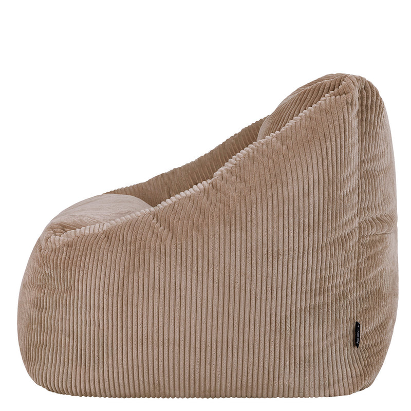 Fauteuil poire Natalia en velours côtelé, brun moka