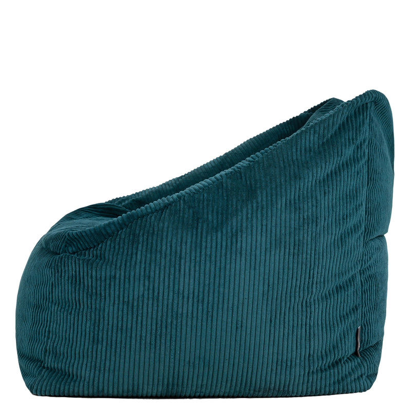 Fauteuil poire Natalia en velours côtelé, sarcelle