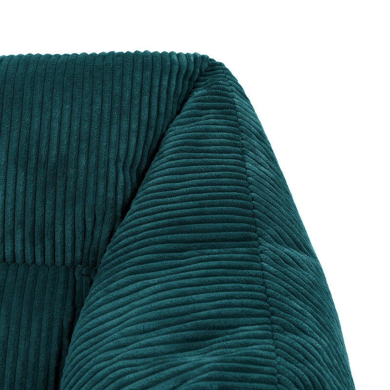 Fauteuil poire Natalia en velours côtelé, sarcelle