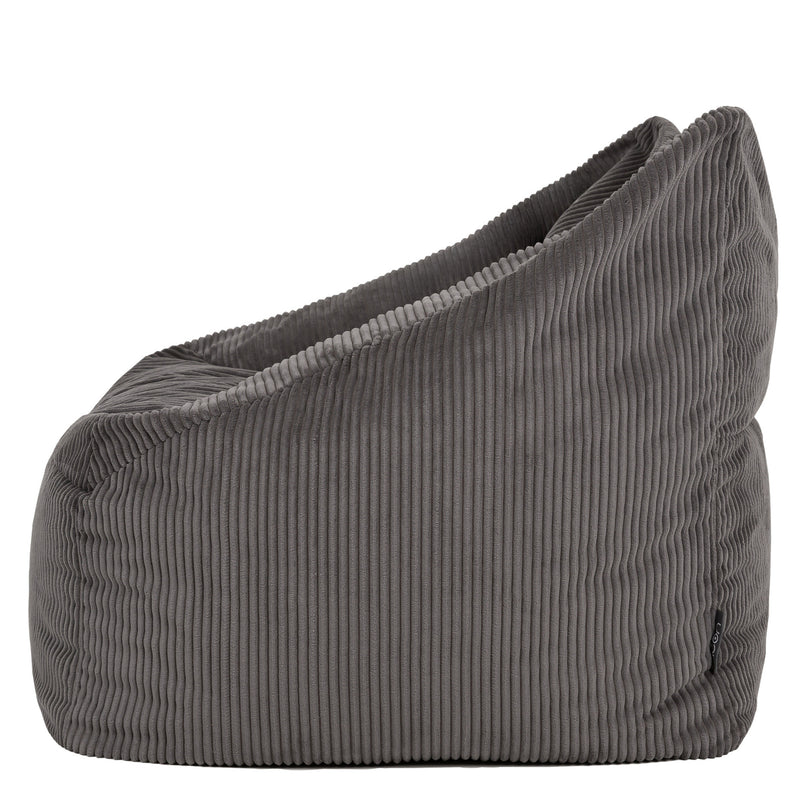 Fauteuil poire Natalia en velours côtelé, gris anthracite