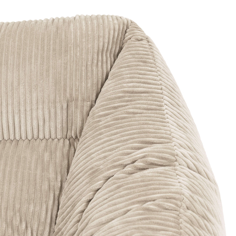 Fauteuil poire Natalia en velours côtelé, pierre 