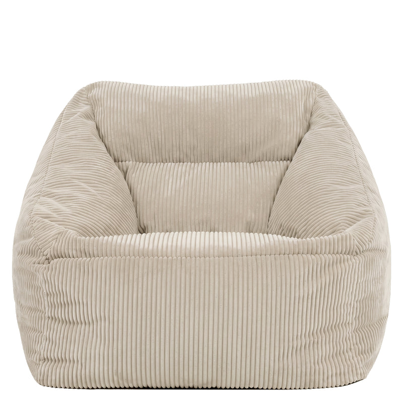 Fauteuil poire Natalia en velours côtelé, pierre 