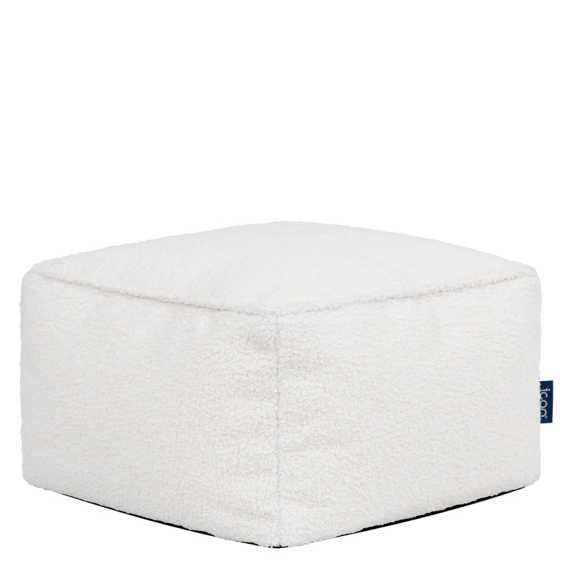Pouf carré Amara Bouclé - Ivoire