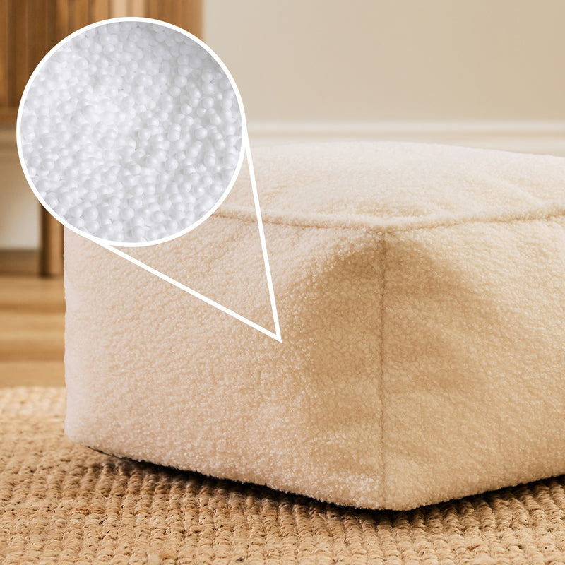 Pouf carré Amara Bouclé - Ivoire