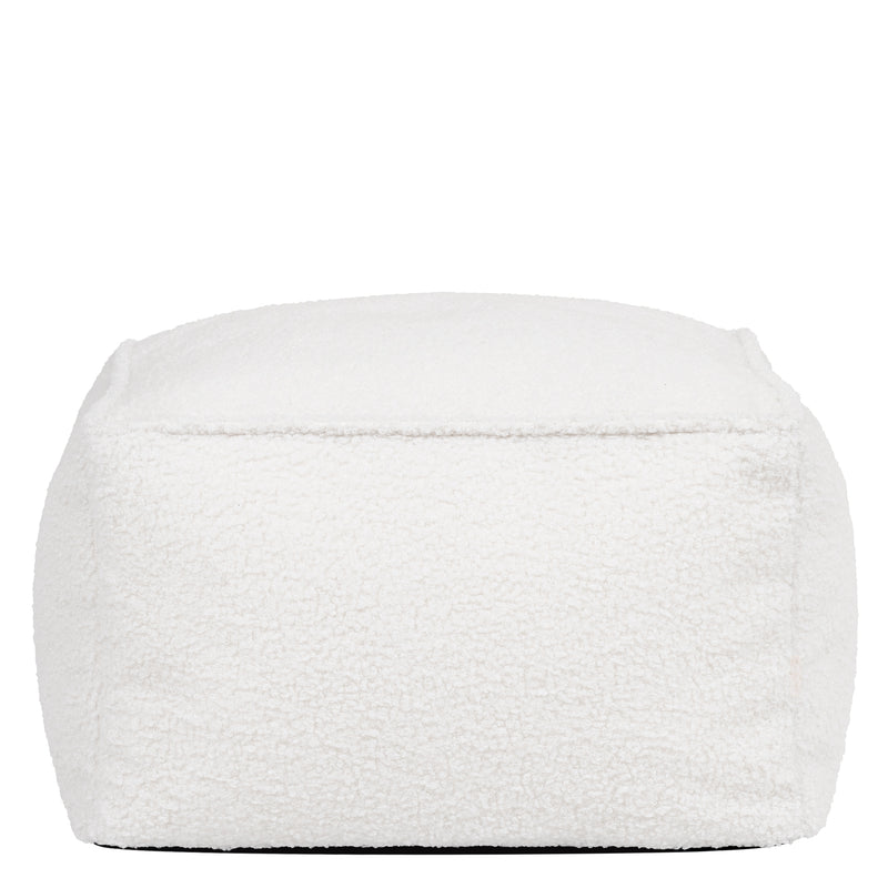 Pouf carré Amara Bouclé - Ivoire