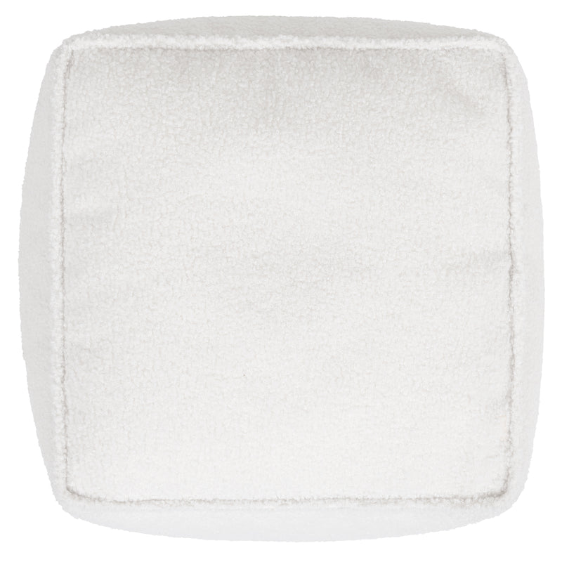 Pouf carré Amara Bouclé - Ivoire