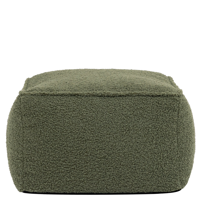 Pouf carré Amara Bouclé - Olive