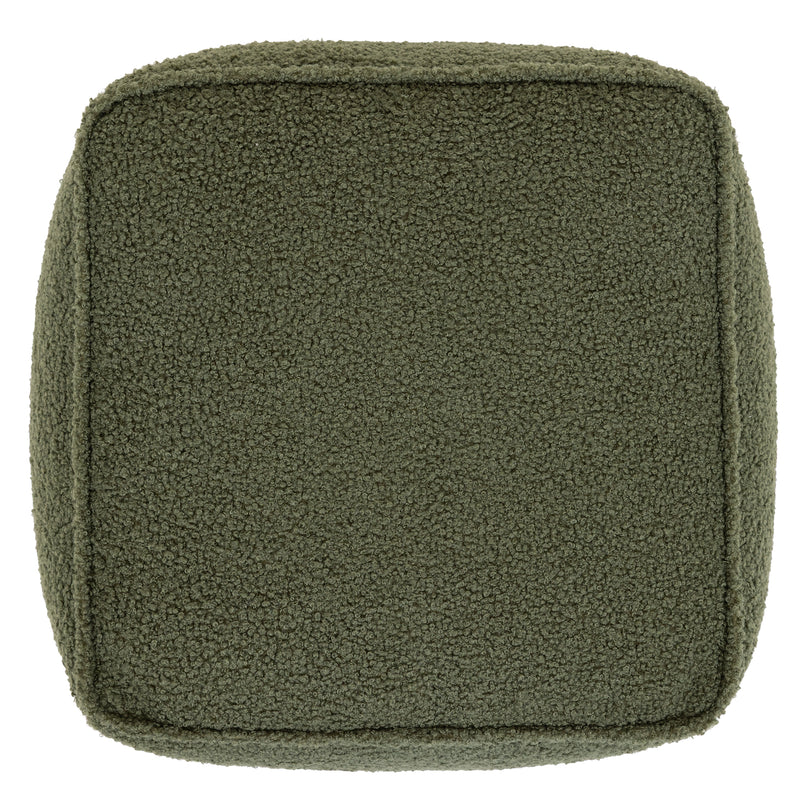 Pouf carré Amara Bouclé - Olive