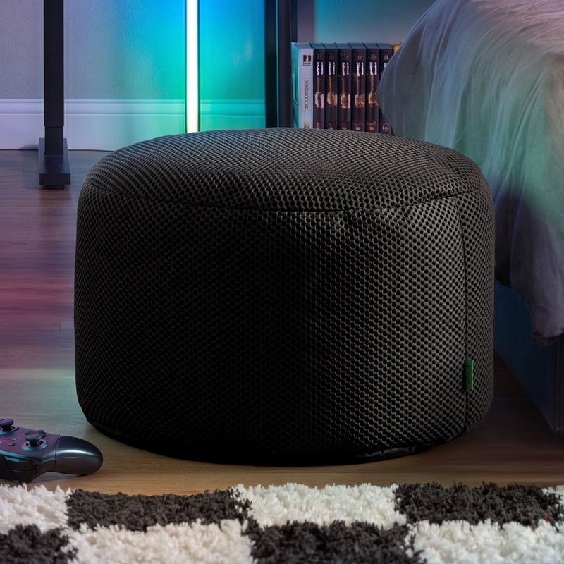 Pouf classique en maille Gaming Performance, noir nuit