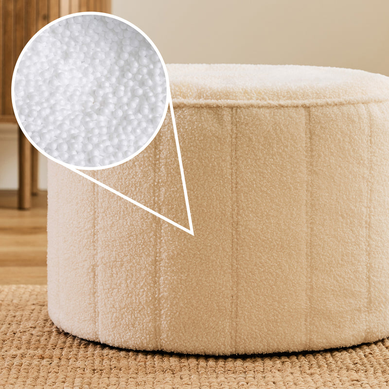 Pouf rond Milano Bouclé – Ivoire