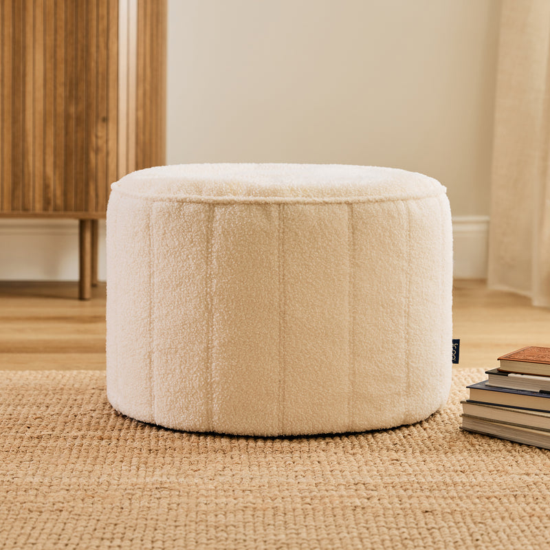 Pouf rond Milano Bouclé – Ivoire