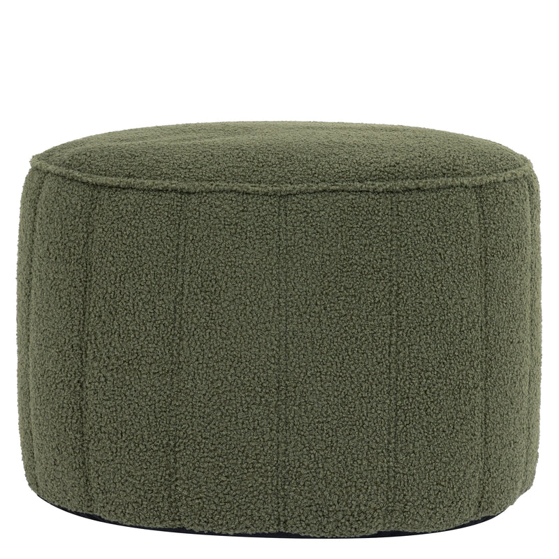 Pouf rond Milano Bouclé - Vert olive