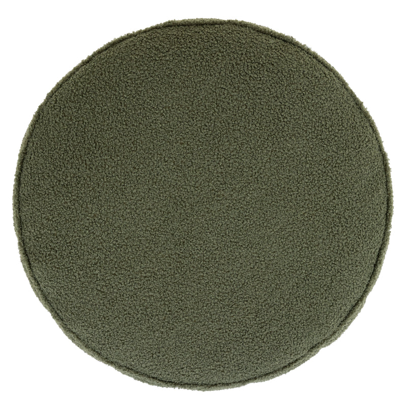 Pouf rond Milano Bouclé - Vert olive